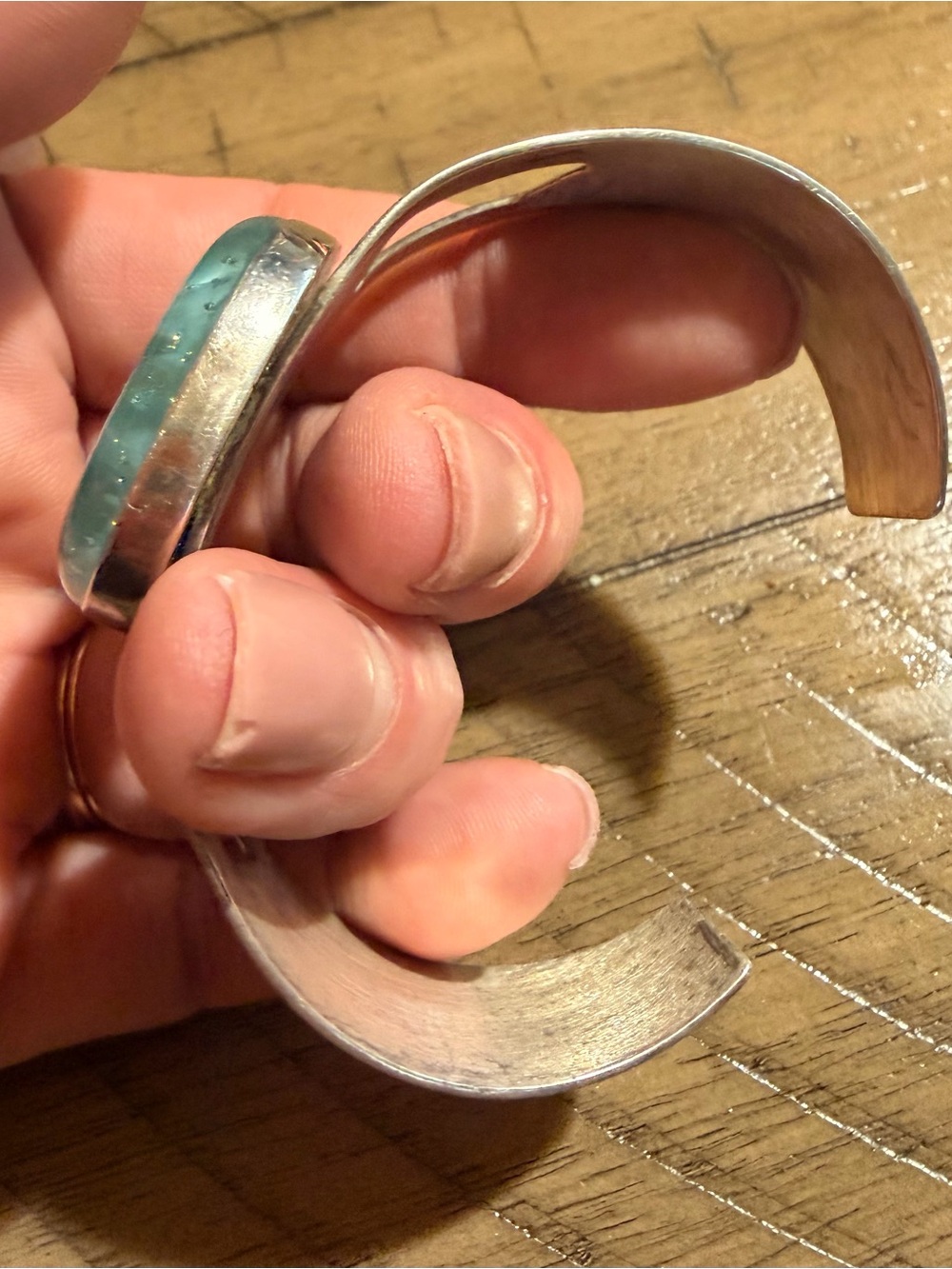 Jay King DTR Sterling Silver Dichroic Glass Opalescent Cuff Bracelet 6.5" - Picture 8 of 9